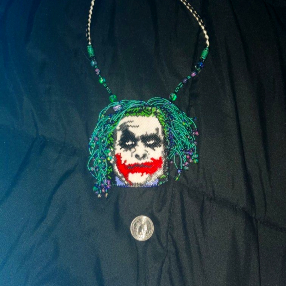 The Joker, Handcrafted glassbead medallion necklace.